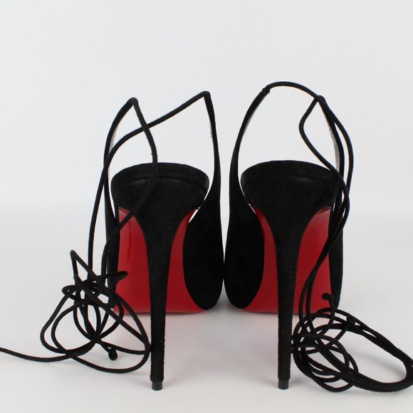 NEW Christian Louboutin Suede Peep-Toe Pumps - Picture 9 of 16